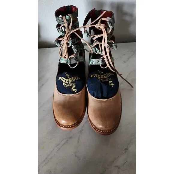 Freebird by Steven Green and Tan Lace Up Boots - Picture 4 of 12